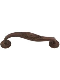 Sunburst Drawer Pull - 5 inch Center-to-Center in Highlighted Bronze.